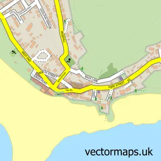 Street map sample of Marazion, Cornwall