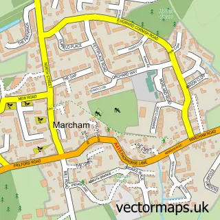 Street map sample of Marcham, Oxfordshire