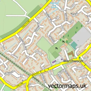 Street map sample of Marchwood, Hampshire