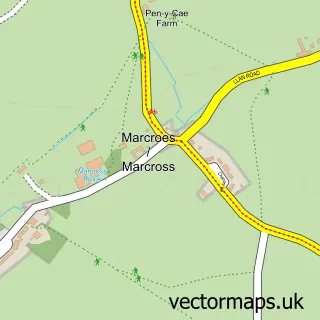 Street map sample of Marcross, South Glamorgan