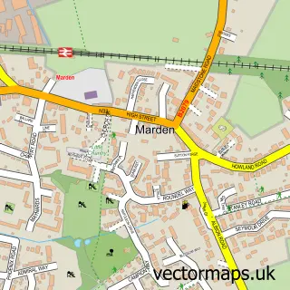 Street map sample of Marden, Kent