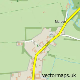 Street map sample of Marden, Wiltshire