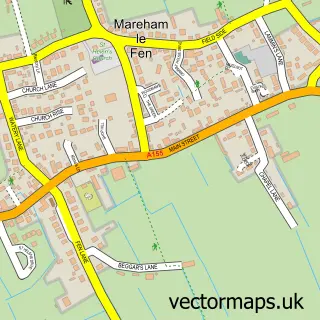 Street map sample of Mareham le Fen, Lincolnshire