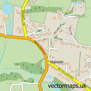 Street map sample of Marehill, West Sussex