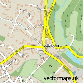Street map sample of Maresfield, East Sussex