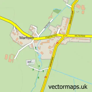 Street map sample of Marholm, Cambridgeshire