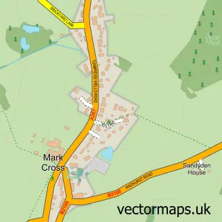Street map sample of Mark Cross, East Sussex