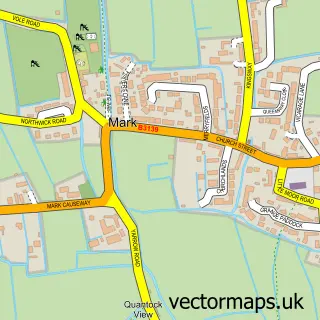 Street map sample of Mark, Somerset