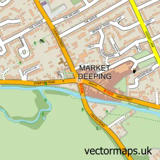 Street map sample of Market Deeping, Lincolnshire