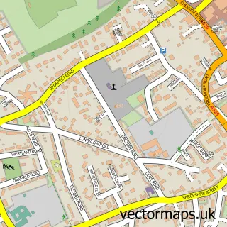 Street map sample of Market Drayton, Shropshire