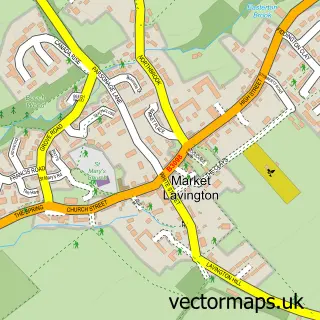 Street map sample of Market Lavington, Wiltshire
