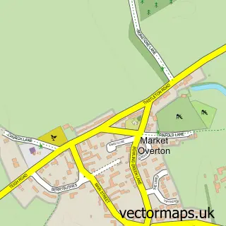 Street map sample of Market Overton, Rutland