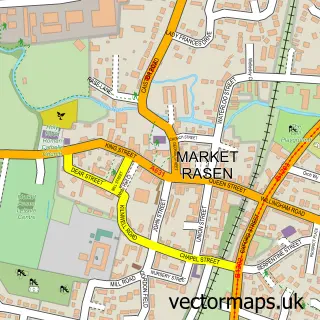 Street map sample of Market Rasen, Lincolnshire