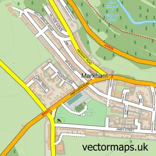 Street map sample of Markham, Gwent