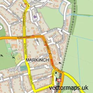 Street map sample of Markinch, Fife