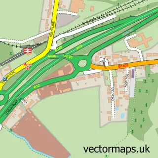 Street map sample of Marks Tey, Essex