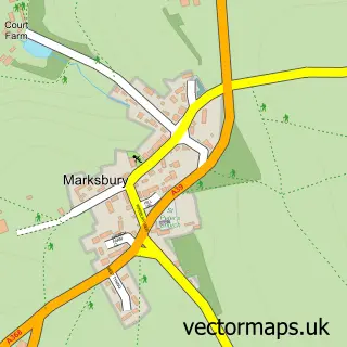 Street map sample of Marksbury, Somerset