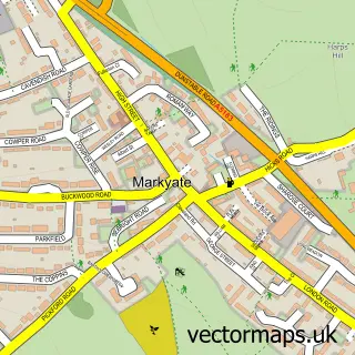 Street map sample of Markyate, Hertfordshire