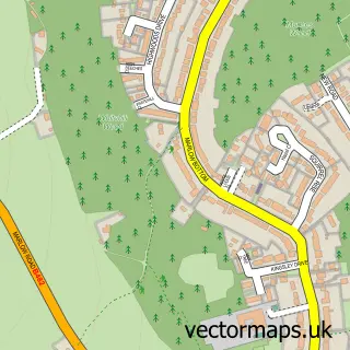Street map sample of Marlow Bottom, Buckinghamshire