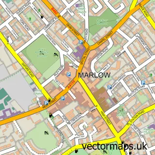 Street map sample of Marlow, Buckinghamshire
