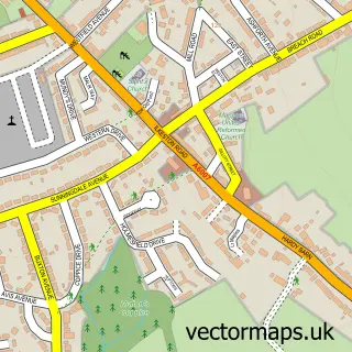Street map sample of Marlpool, Derbyshire