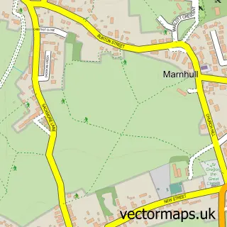 Street map sample of Marnhull, Dorset