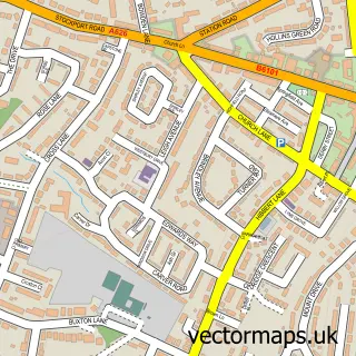 Street map sample of Marple, Greater Manchester