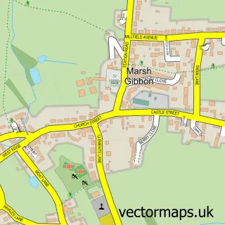 Street map sample of Marsh Gibbon, Buckinghamshire