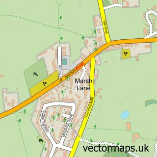 Street map sample of Marsh Lane, Derbyshire