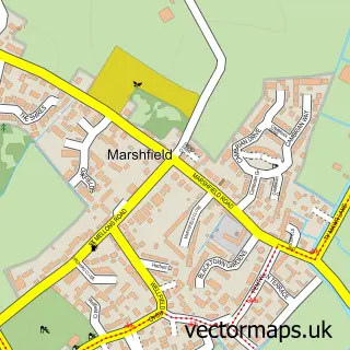 Street map sample of Marshfield, Gwent