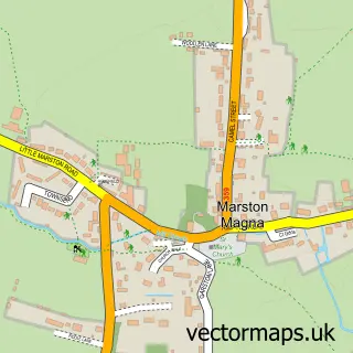 Street map sample of Marston Magna, Somerset