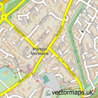 Street map sample of Marston Moretaine, Bedfordshire