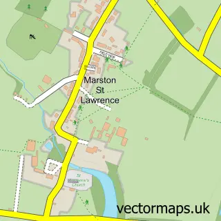 Street map sample of Marston St. Lawrence, Northamptonshire