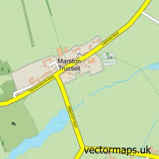 Street map sample of Marston Trussell, Northamptonshire