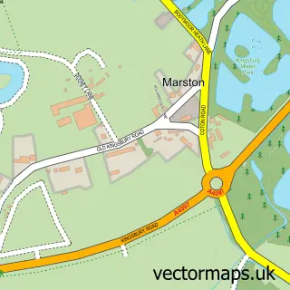 Street map sample of Marston, Warwickshire