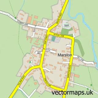 Street map sample of Marston, Lincolnshire