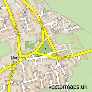Street map sample of Martham, Norfolk