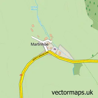 Street map sample of Martinhoe, Devon