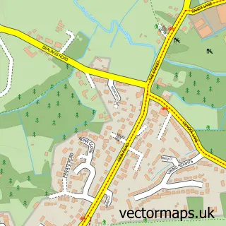 Street map sample of Martlesham, Suffolk