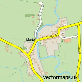 Street map sample of Marton, North Yorkshire