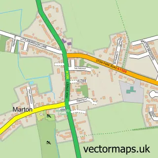 Street map sample of Marton, Lincolnshire
