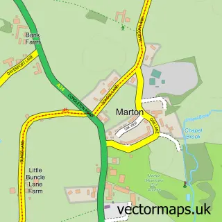 Street map sample of Marton, Cheshire