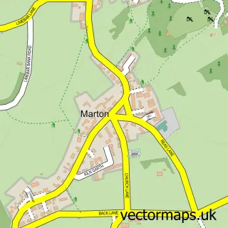 Street map sample of Marton-cum-Grafton, North Yorkshire