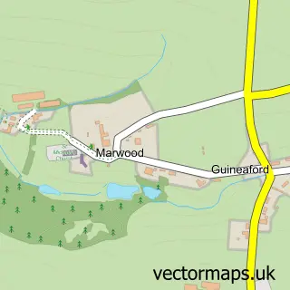 Street map sample of Marwood, Devon