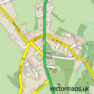 Street map sample of Mary Tavy, Devon