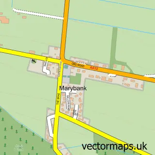 Street map sample of Marybank, Ross and Cromarty