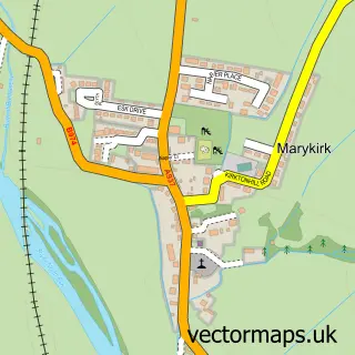 Street map sample of Marykirk, Kincardineshire
