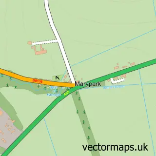Street map sample of Marypark, Banffshire