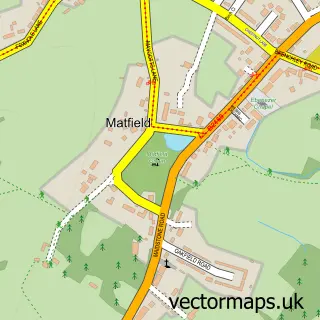 Street map sample of Matfield, Kent