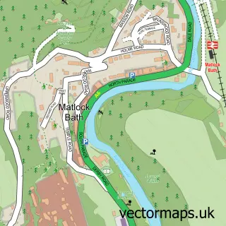 Street map sample of Matlock Bath, Derbyshire